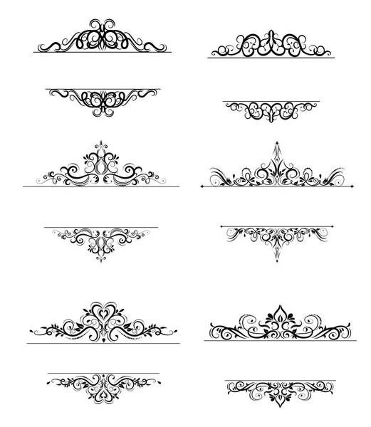 빈티지 벡터 소용돌이 프레임 세트 — 스톡 벡터