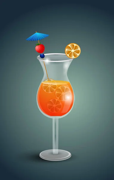 Апельсиновый сок с цветами плюмерии — стоковый вектор