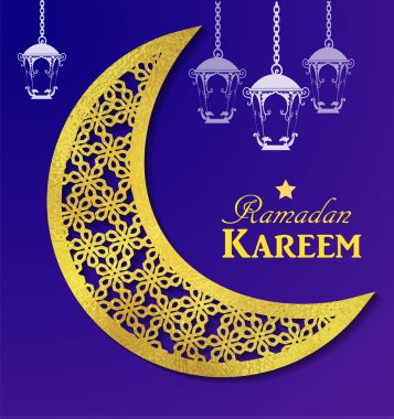 Ramazan Kareem ışıltılı tebrik kartı
