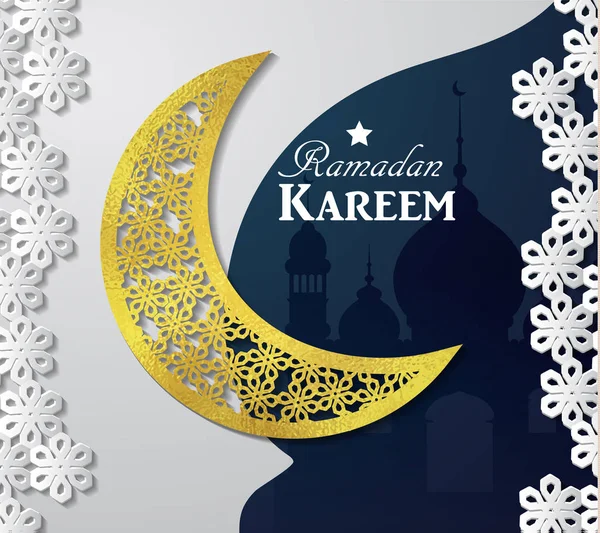 Ramadan Kareem szampańskie powitanie karta — Wektor stockowy