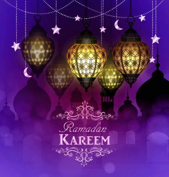 Ramadán Kareem, fondo de saludo — Vector de stock