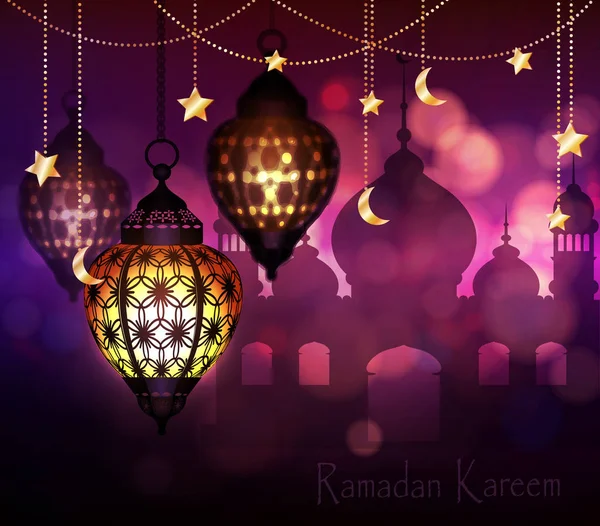 Ramadan Kareem, begroeting achtergrond — Stockvector