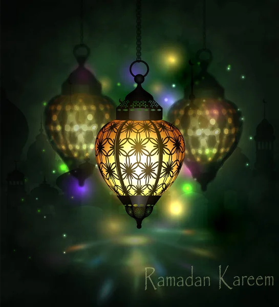 Lanterne arabe Ramadan Kareem — Image vectorielle
