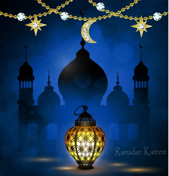 Ramadan Kareem, üdvözlés háttér — Stock Vector