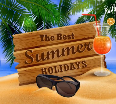 ahşap tahta tropikal arka plan üzerinde