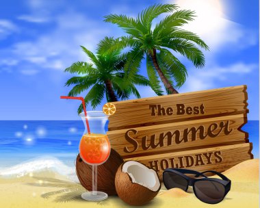 ahşap tahta tropikal arka plan üzerinde