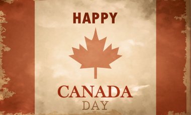 mutlu Kanada günü retro kartı Vektör formatında.