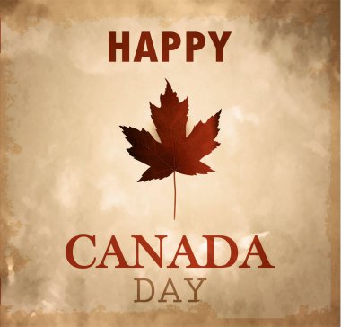 mutlu Kanada günü retro kartı Vektör formatında.