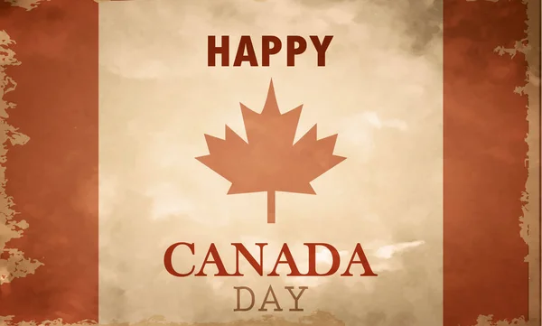 Tarjeta retro Happy Canada Day en formato vectorial . — Archivo Imágenes Vectoriales