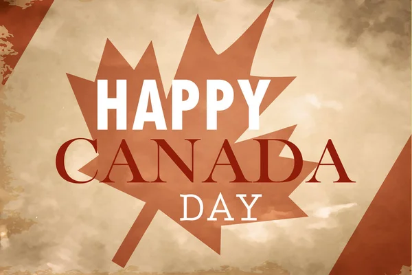 Happy Canada Day retro card in formato vettoriale . — Vettoriale Stock