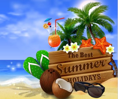 ahşap tahta tropikal arka plan üzerinde