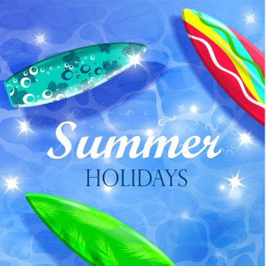 Renkli yaz tasarım sörf