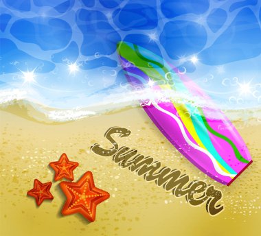 Renkli yaz tasarım sörf