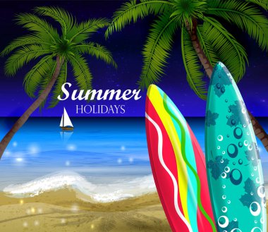 Geceleri palmiye ağaçları