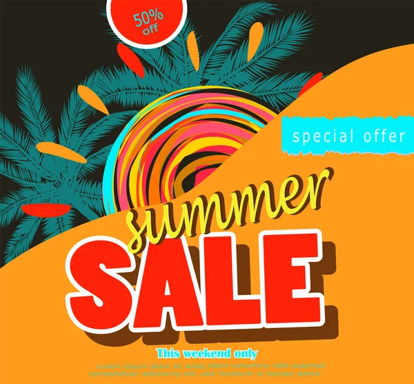 Banner de plantilla de venta de verano — Vector de stock