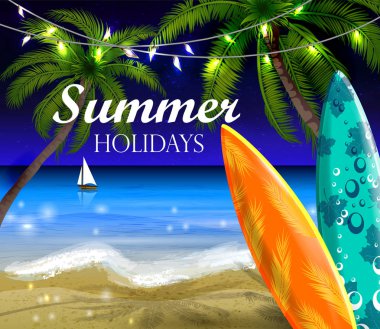 Geceleri palmiye ağaçları