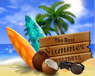 ahşap tahta tropikal arka plan üzerinde