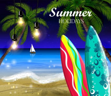 Geceleri palmiye ağaçları