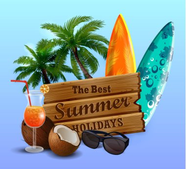 ahşap tahta tropikal arka plan üzerinde