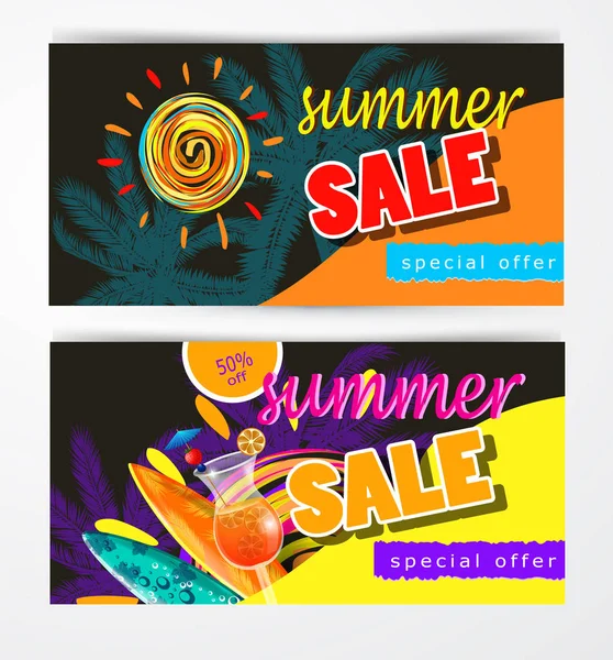 Banner de plantilla de venta de verano — Vector de stock