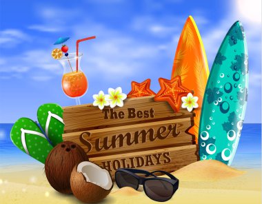 ahşap tahta tropikal arka plan üzerinde