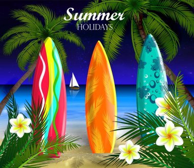 Geceleri palmiye ağaçları