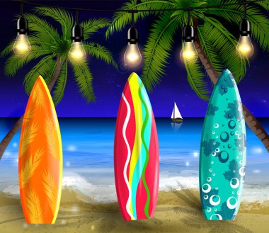 Geceleri palmiye ağaçları