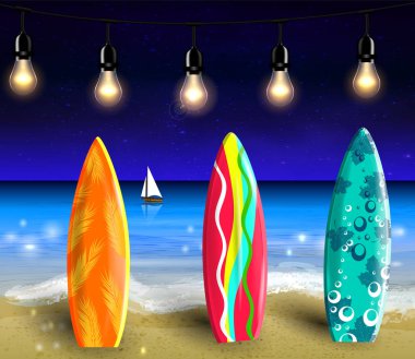 Geceleri palmiye ağaçları