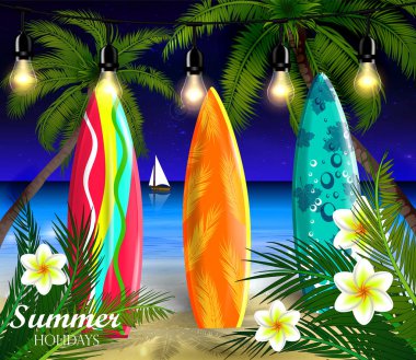 Geceleri palmiye ağaçları