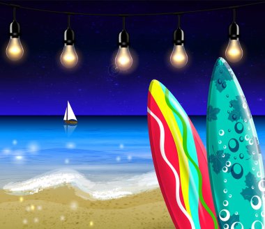 Geceleri palmiye ağaçları