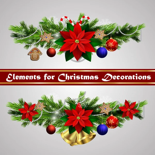 Elementos navideños para tus diseños — Vector de stock