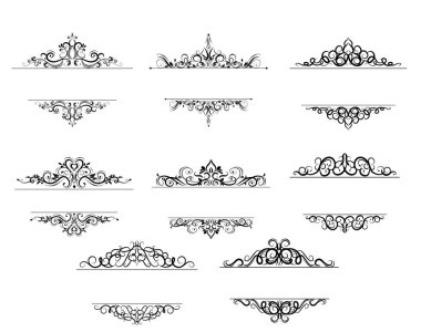 Vintage vektör girdap çerçeve kümesi