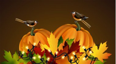 Şükran günü vektör sonbahar kompozisyon