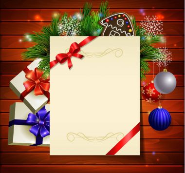 Ahşap üzerine Noel arka planı