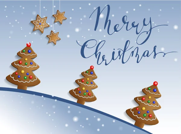 Zencefil ağaçlar kar arka plan üzerinde