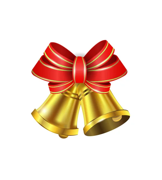 Vector Gold Christmas bells — Stock Vector