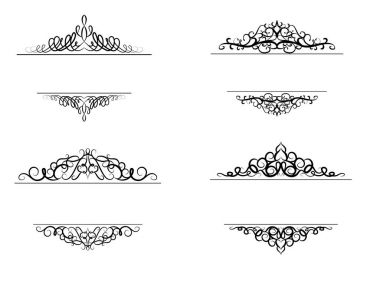 Vintage vektör girdap çerçeve kümesi