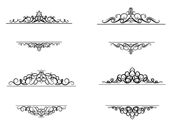 Vintage vector swirl frame set