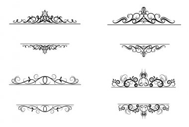 Vintage vektör girdap çerçeve kümesi