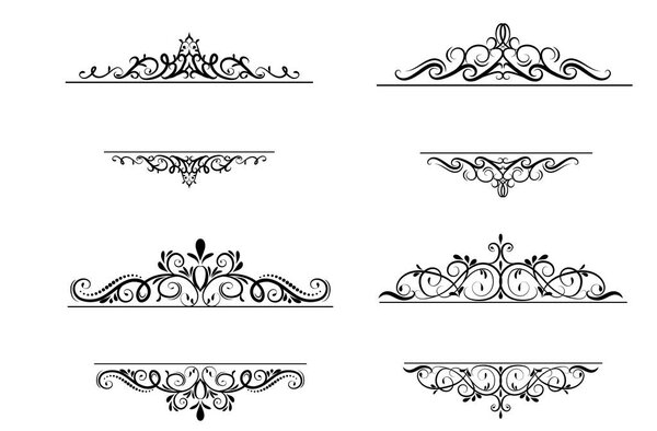 Vintage vector swirl frame set