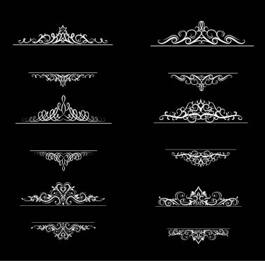 Vintage vektör girdap çerçeve kümesi