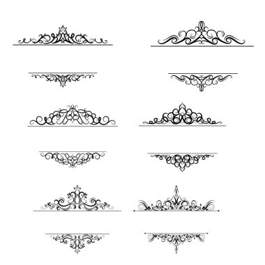 Vintage vektör girdap çerçeve kümesi