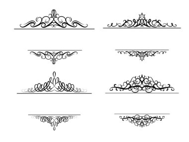 Vintage vektör girdap çerçeve kümesi