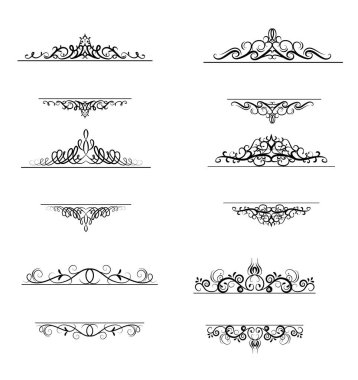 Vintage vektör girdap çerçeve kümesi