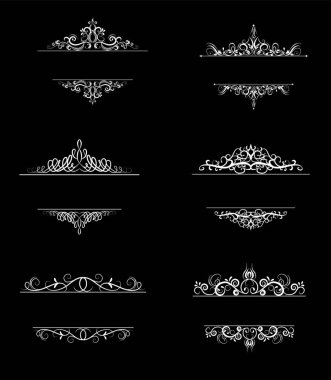 Vintage vektör girdap çerçeve kümesi