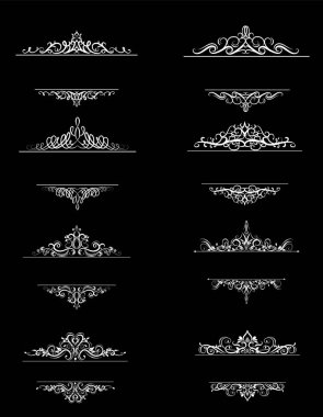 Vintage vektör girdap çerçeve kümesi