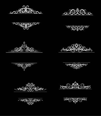 Vintage vektör girdap çerçeve kümesi