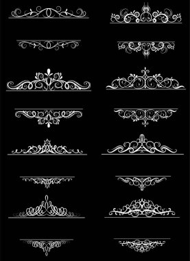 Vintage vektör girdap çerçeve kümesi