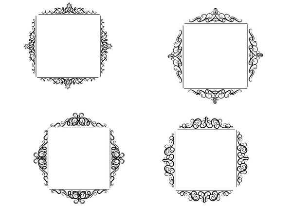 Vintage vector swirl frame set — Stock Vector