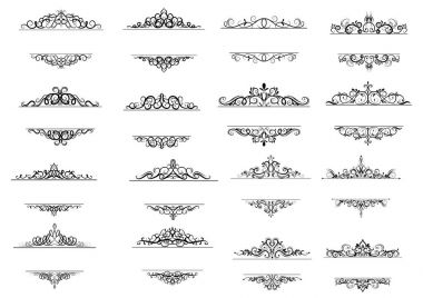 Vintage vektör girdap çerçeve kümesi